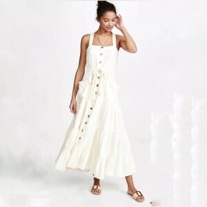 NWOT: Free People Catch The Breeze Flowing Front Pockets Midi/Maxi Dress• Small